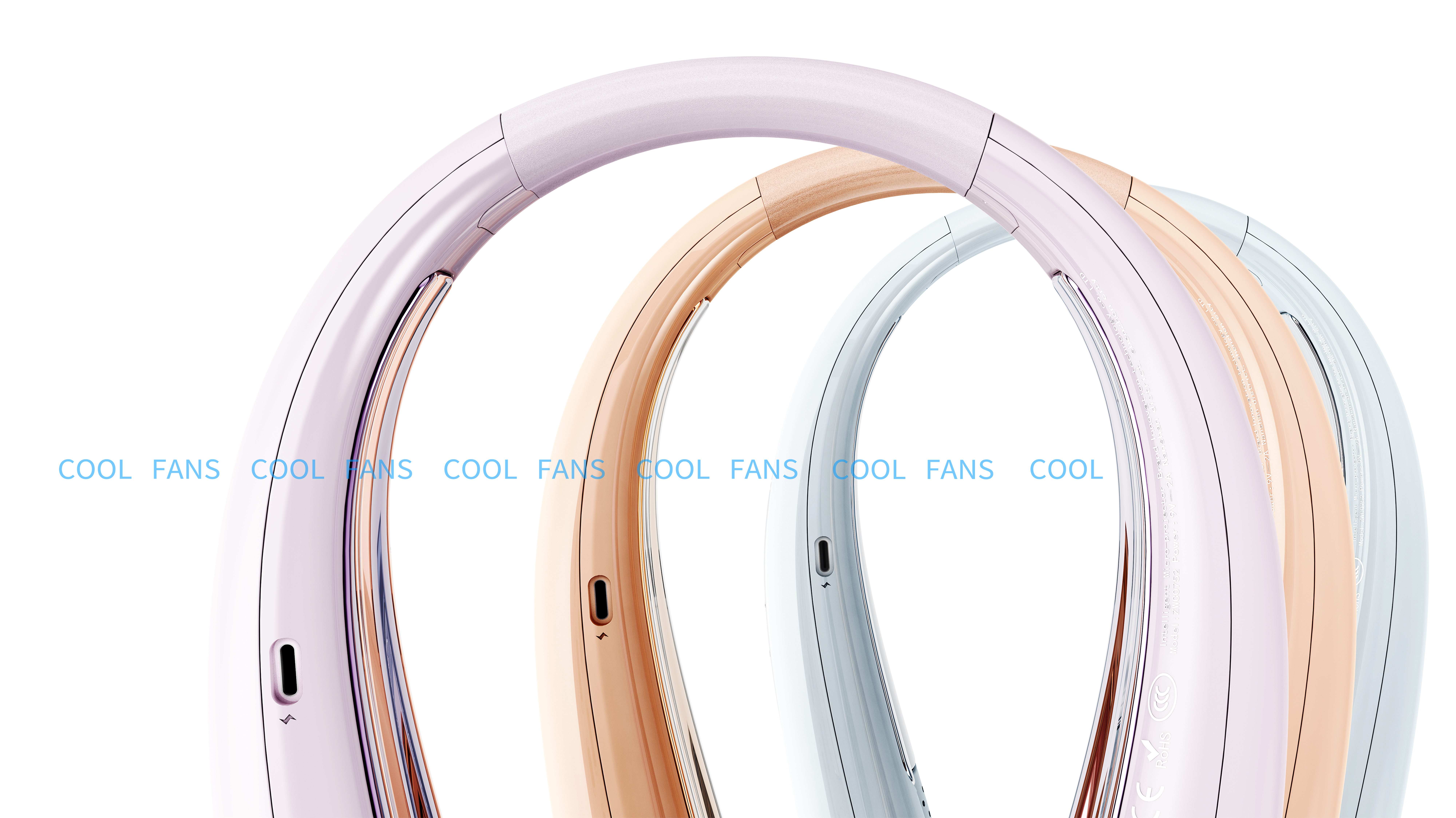 Consumer electronics design, appearance design, hanging neck fan design，