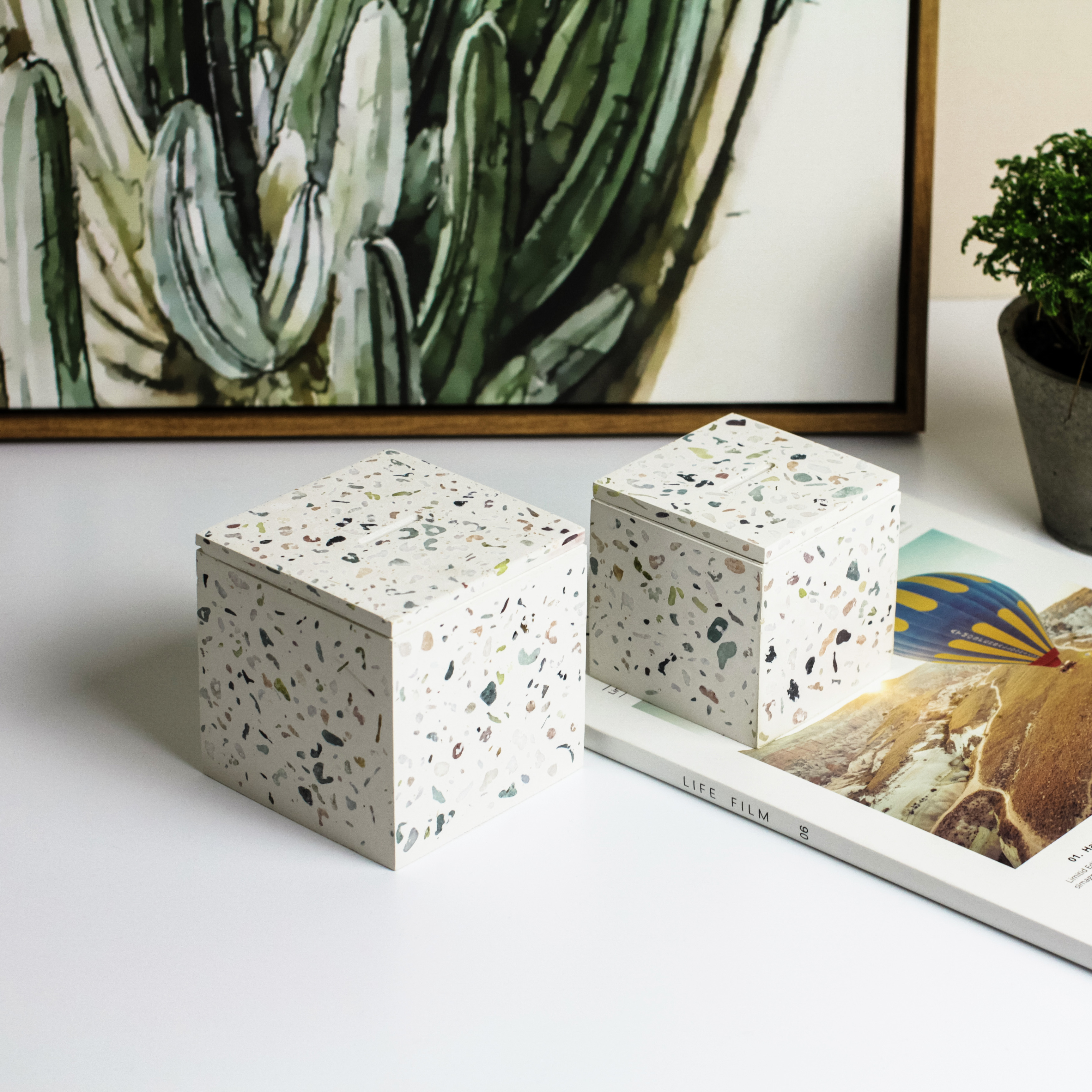 Piggy，Terrazzo，Clear cement，concrete，nougat，Pure handmade，First cow，