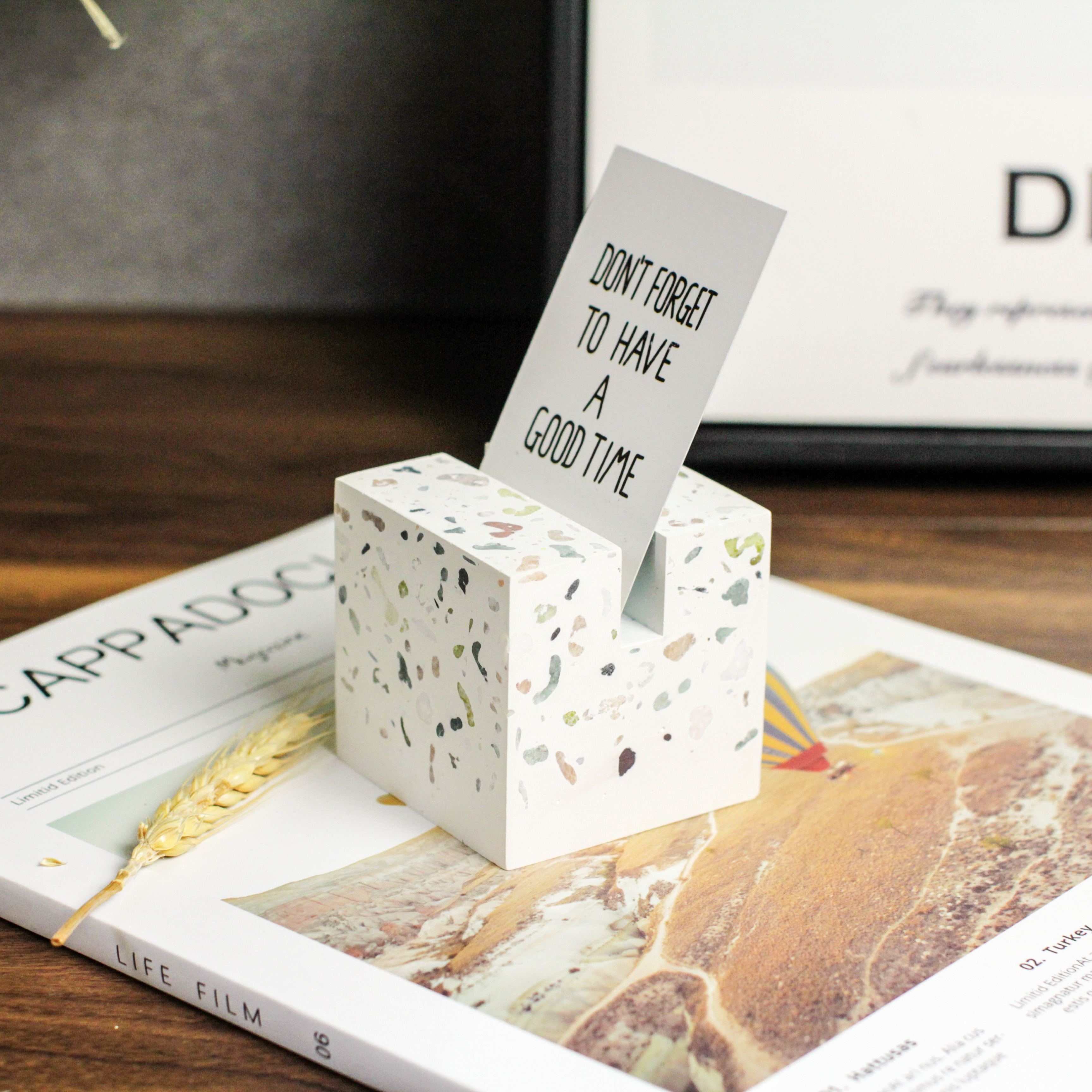 Business card holder，Card holder，First cow，Terrazzo，Pure handmade，Clear cement，concrete，