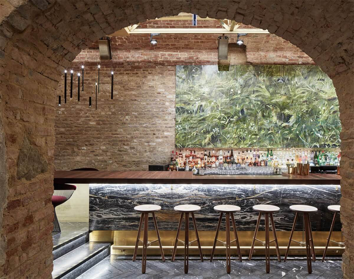 Bar design，brick，basement，Walnut，wood，sofa，natural，