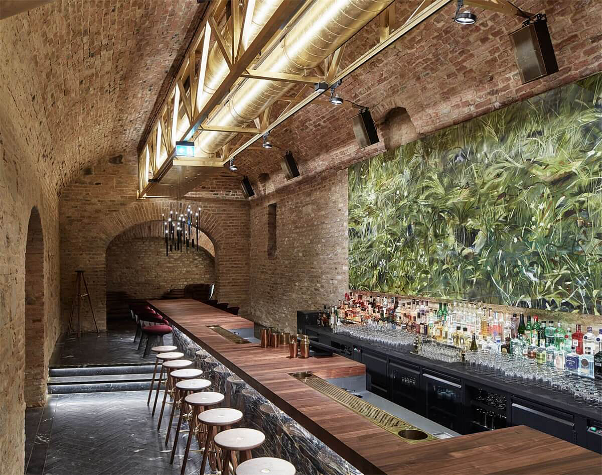 Bar design，brick，basement，Walnut，wood，sofa，natural，