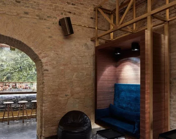 Bar design，brick，basement，Walnut，wood，sofa，natural，