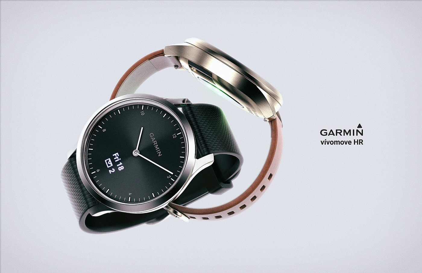 garmin，Vivomove HR，Heart rate test，Hidden OLED display，Sports Watch，barometer，Intelligent Watch，