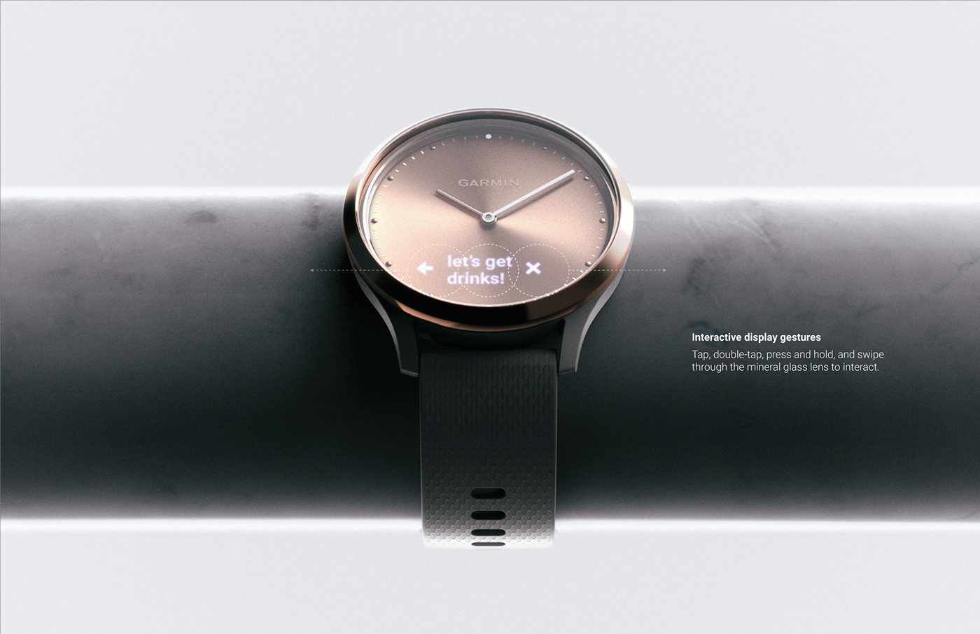 garmin，Vivomove HR，Heart rate test，Hidden OLED display，Sports Watch，barometer，Intelligent Watch，