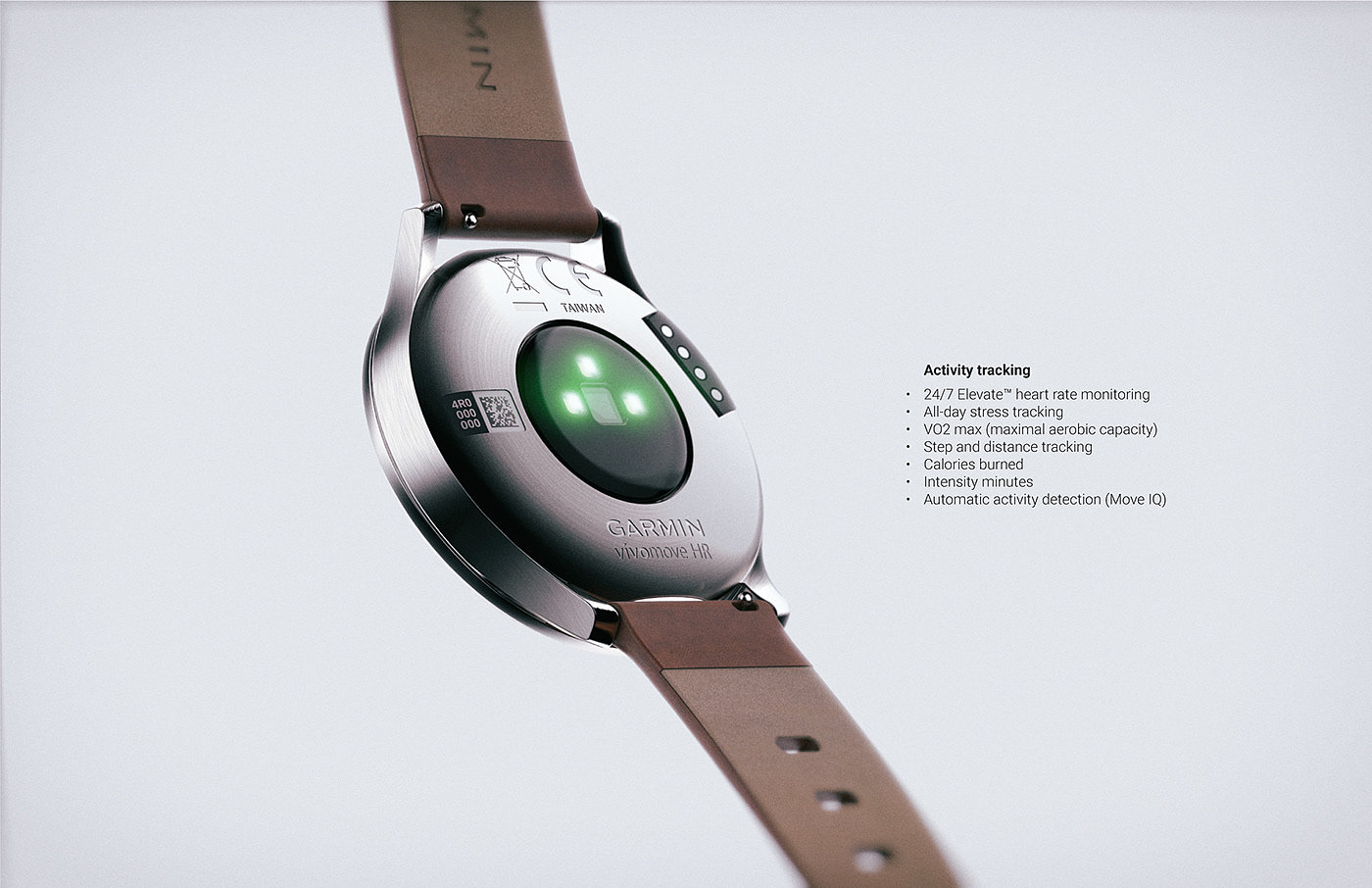 garmin，Vivomove HR，Heart rate test，Hidden OLED display，Sports Watch，barometer，Intelligent Watch，