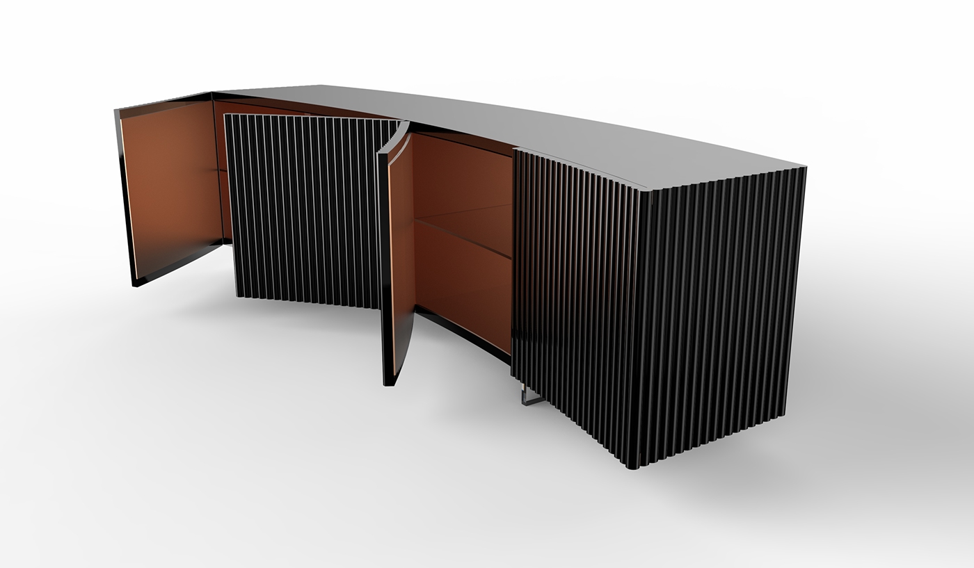 BOW SIDEBOARD，cabinet，clothes closet，furniture design ，Bow，