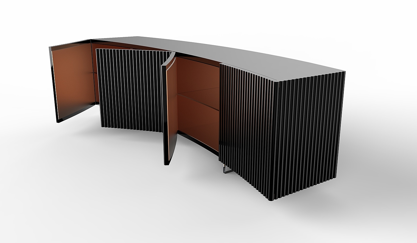 BOW SIDEBOARD，cabinet，clothes closet，furniture design ，Bow，