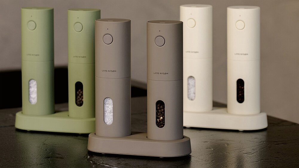 2024 Red Dot Product Design Award，Kitchen Design & Kitchen Appliances & Tableware，Electric salt and pepper mill suit，