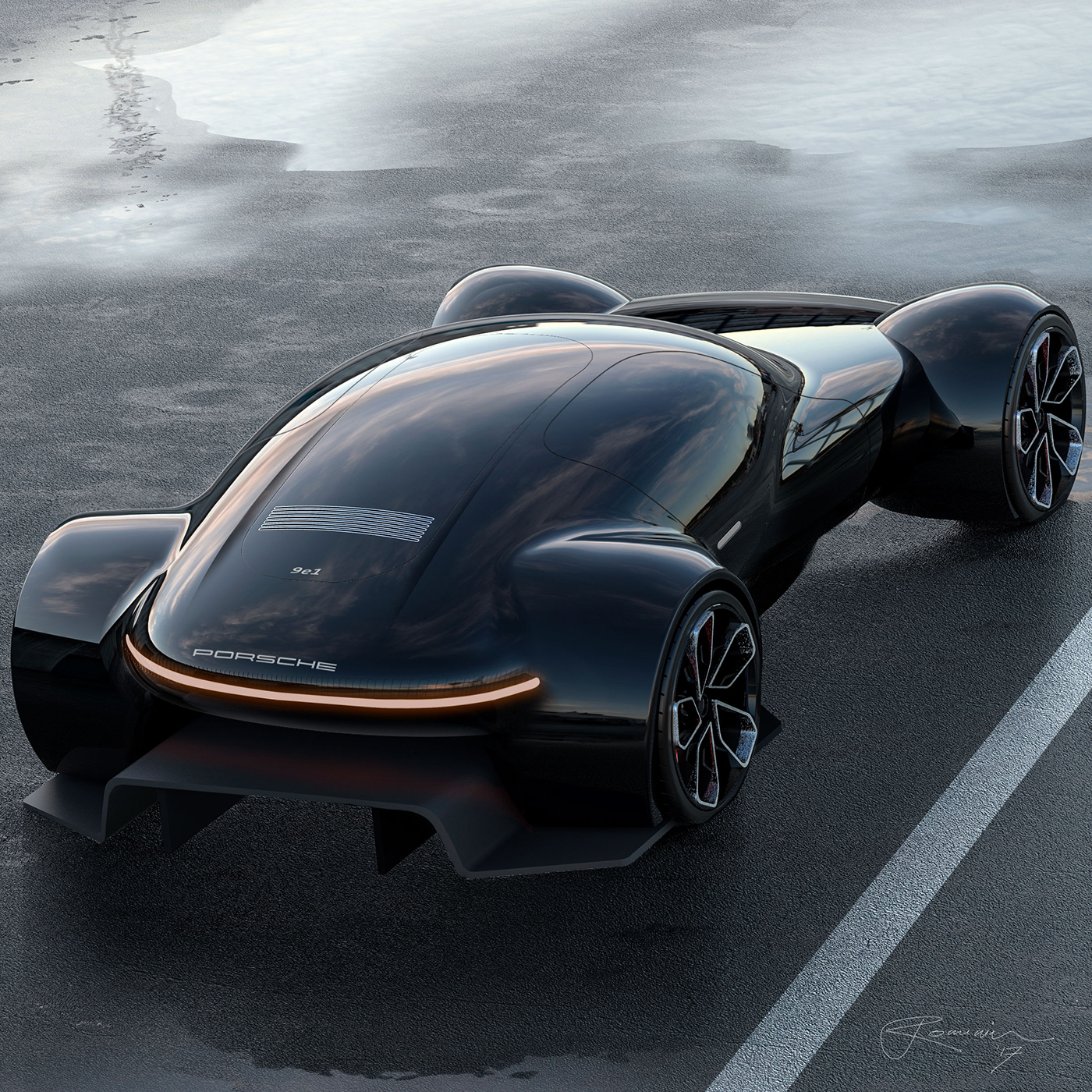 Porsche 9e1，Automobile design，conceptual design，electric vehicle，Porsche 911，