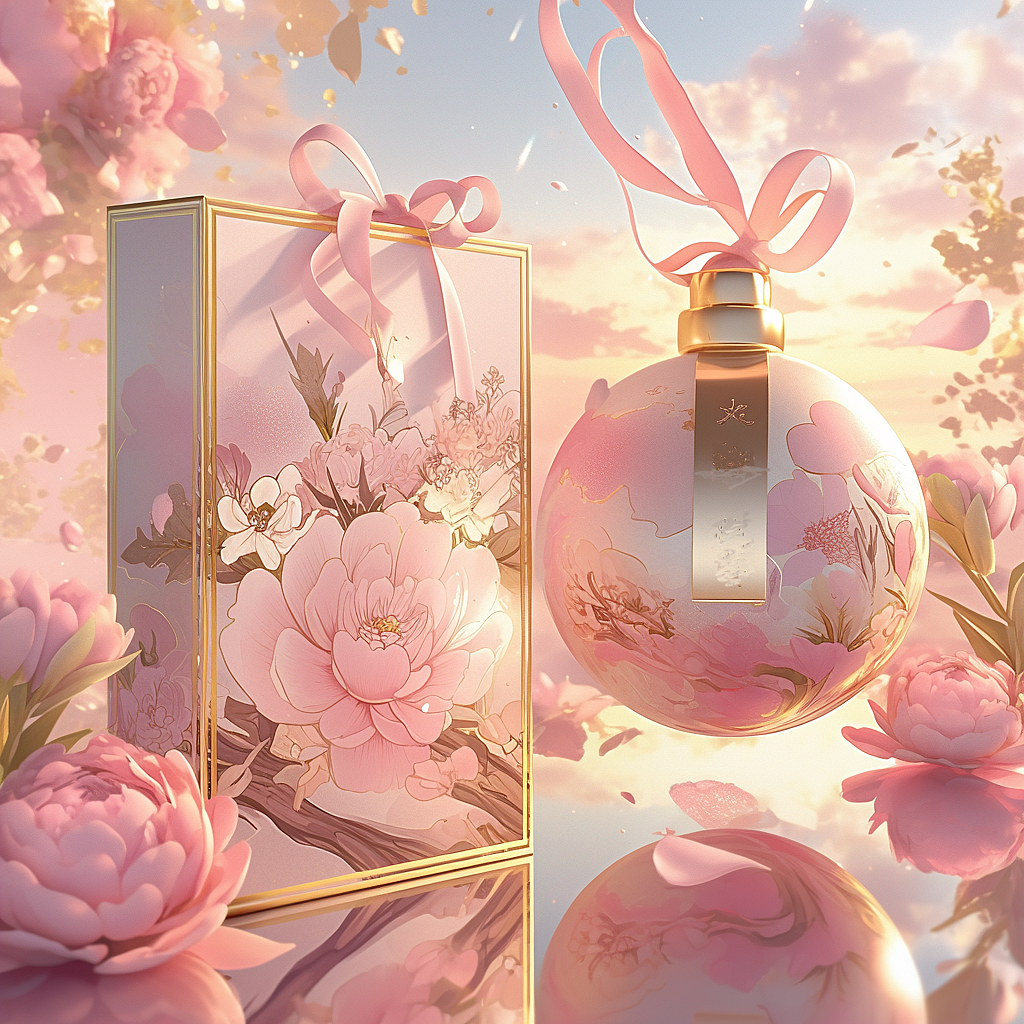 Perfume skin care beauty gift box packaging design，