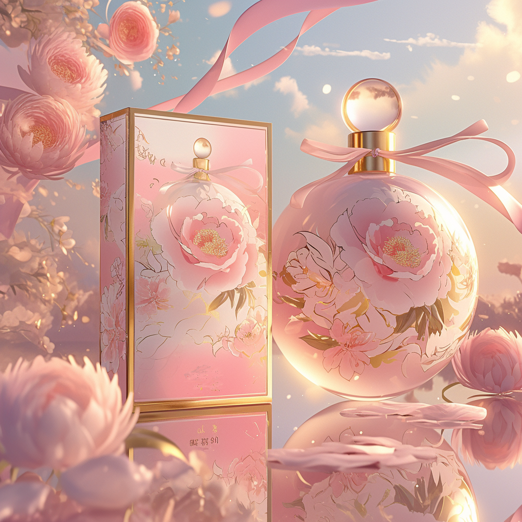 Perfume skin care beauty gift box packaging design，