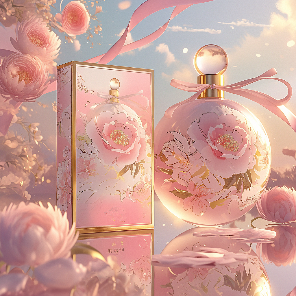 Perfume skin care beauty gift box packaging design，