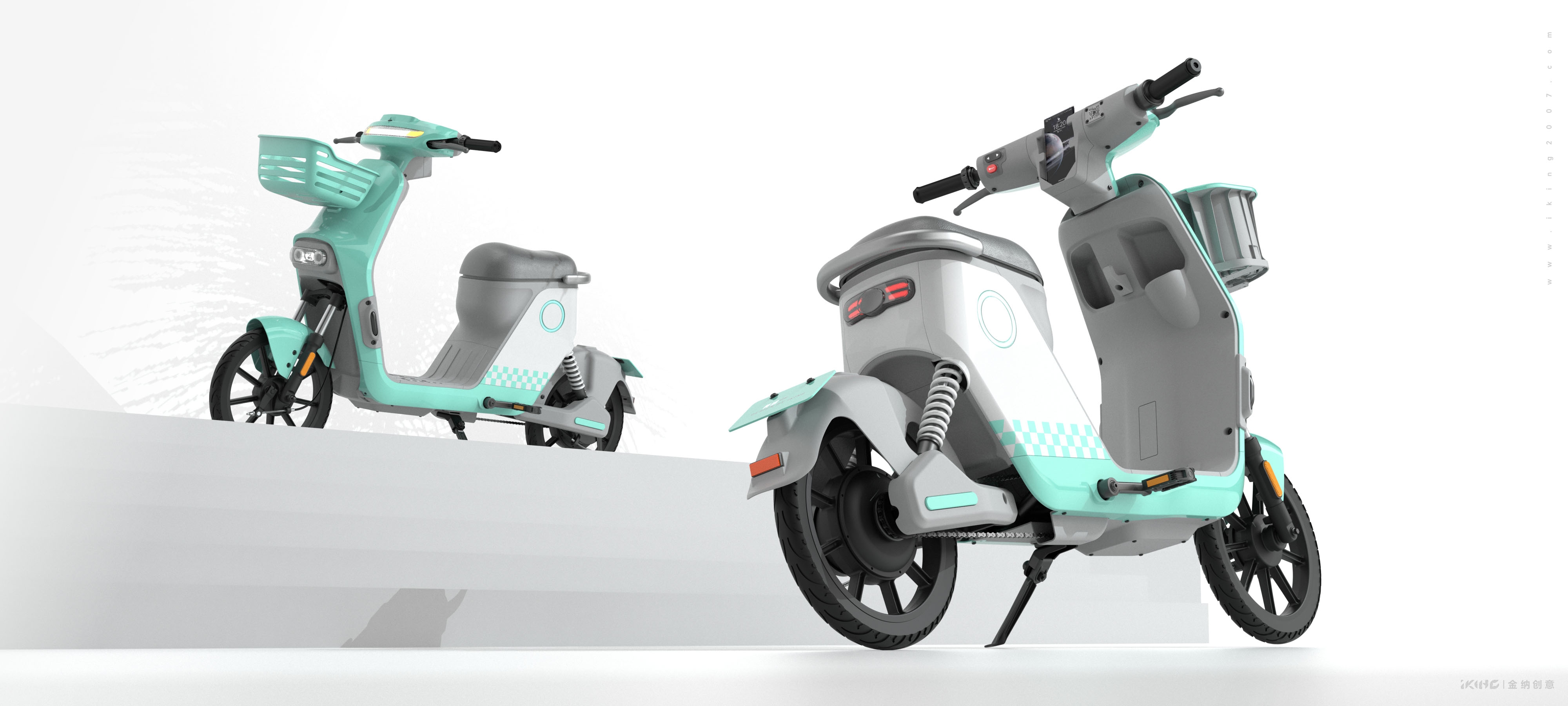 Shared electric vehicle design，industrial design，product design，Design company，Two wheeled vehicle design，Kinner creative，KINA INDUSTRIAL DESIGN，