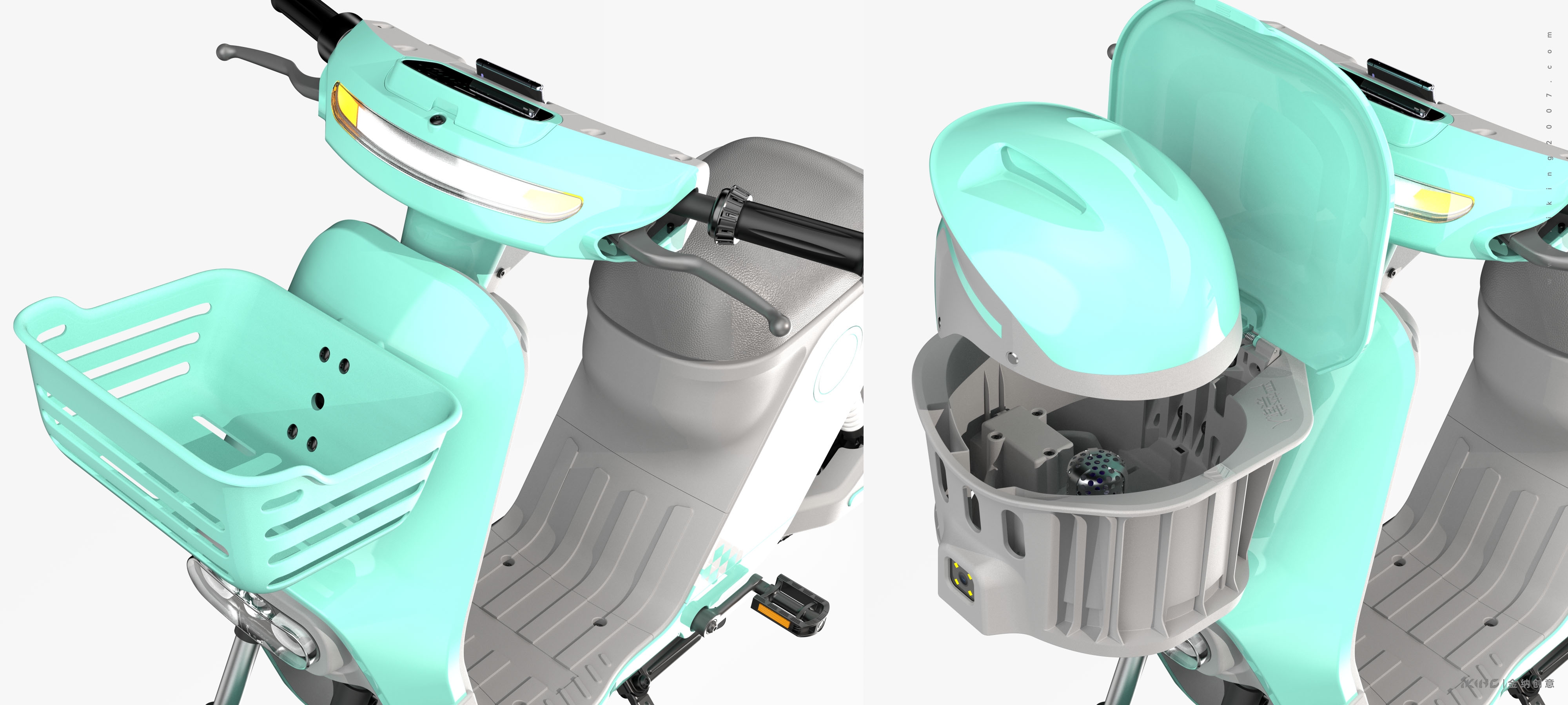 Shared electric vehicle design，industrial design，product design，Design company，Two wheeled vehicle design，Kinner creative，KINA INDUSTRIAL DESIGN，