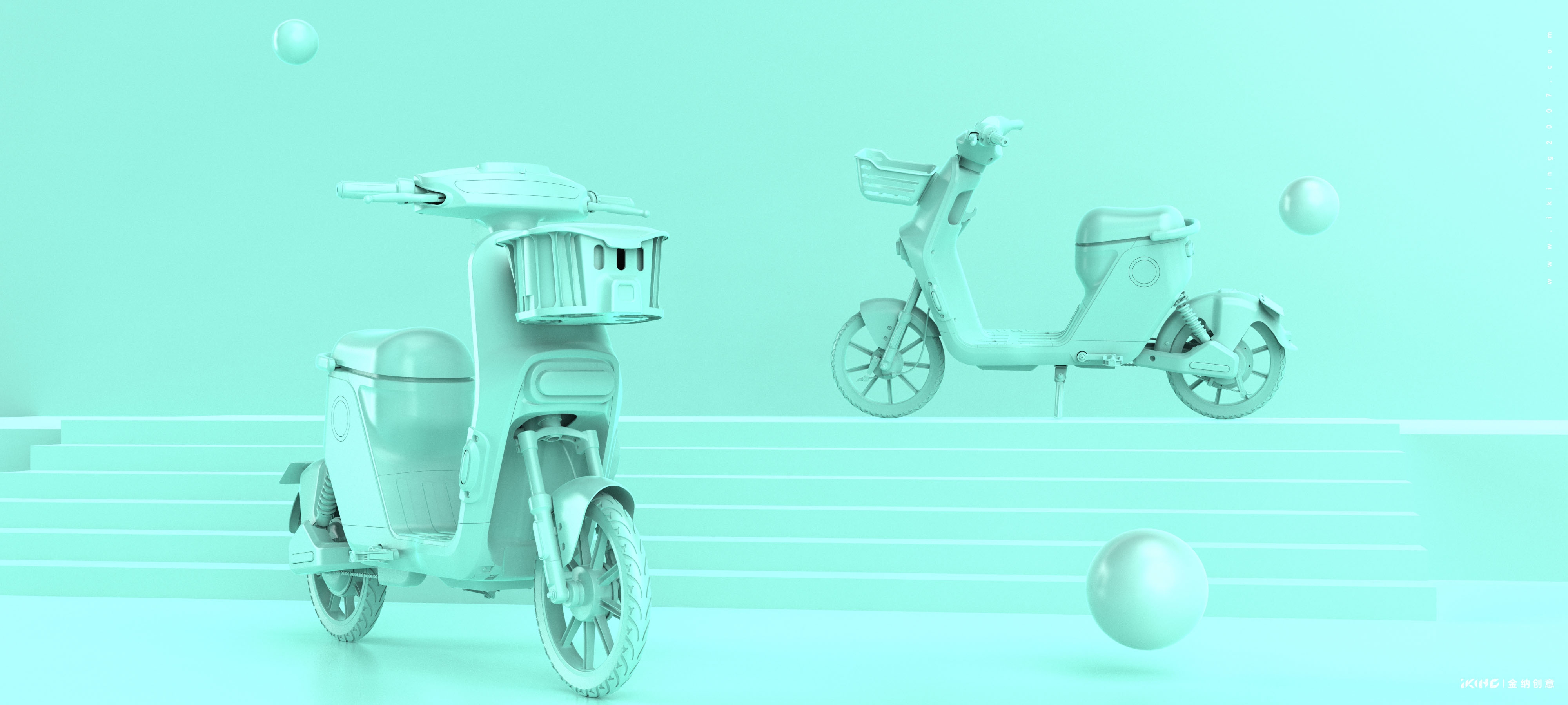 Shared electric vehicle design，industrial design，product design，Design company，Two wheeled vehicle design，Kinner creative，KINA INDUSTRIAL DESIGN，