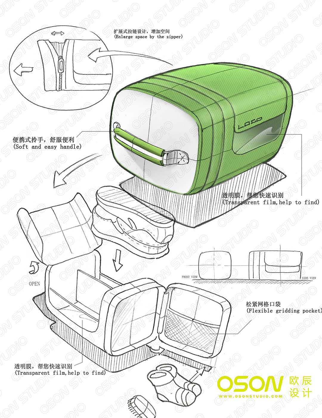 Exhibition hall design，trunk，Travel Bag，industrial design，product design，Hand drawn products，Ou Chen design，Product appearance design，