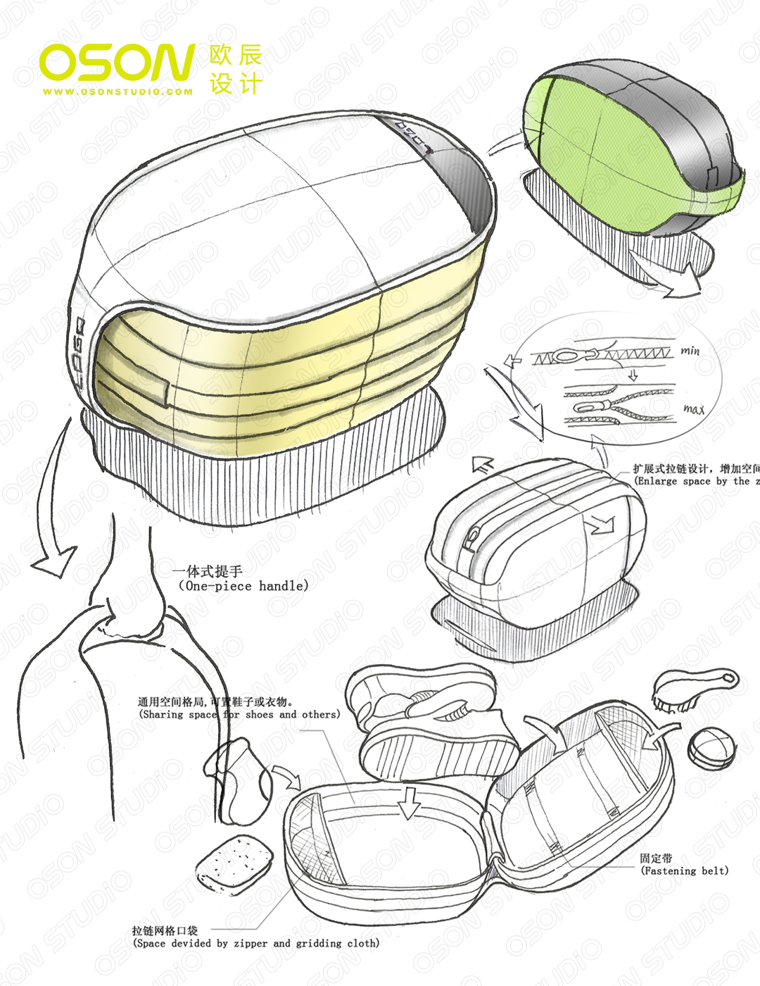Exhibition hall design，trunk，Travel Bag，industrial design，product design，Hand drawn products，Ou Chen design，Product appearance design，