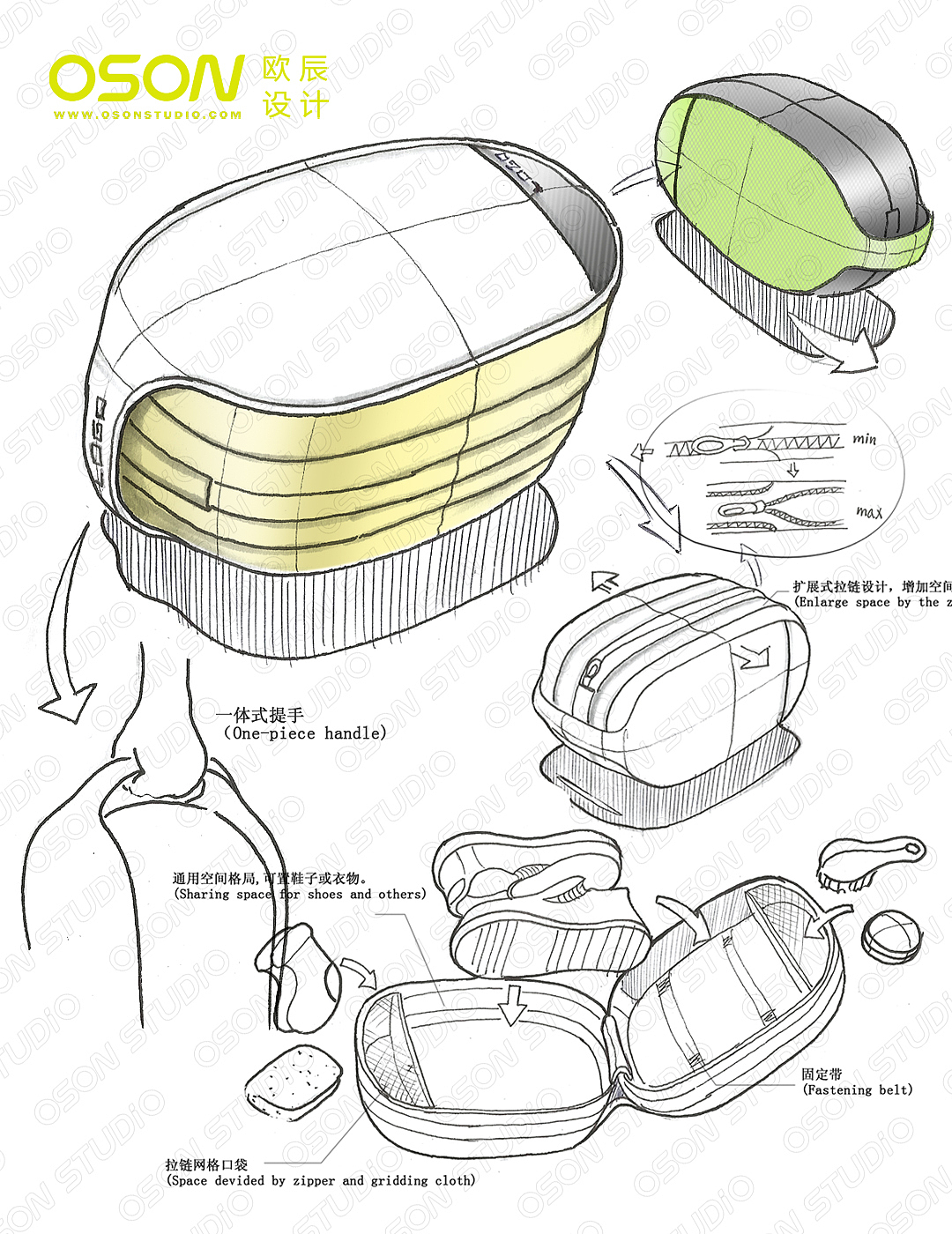 Exhibition hall design，trunk，Travel Bag，industrial design，product design，Hand drawn products，Ou Chen design，Product appearance design，