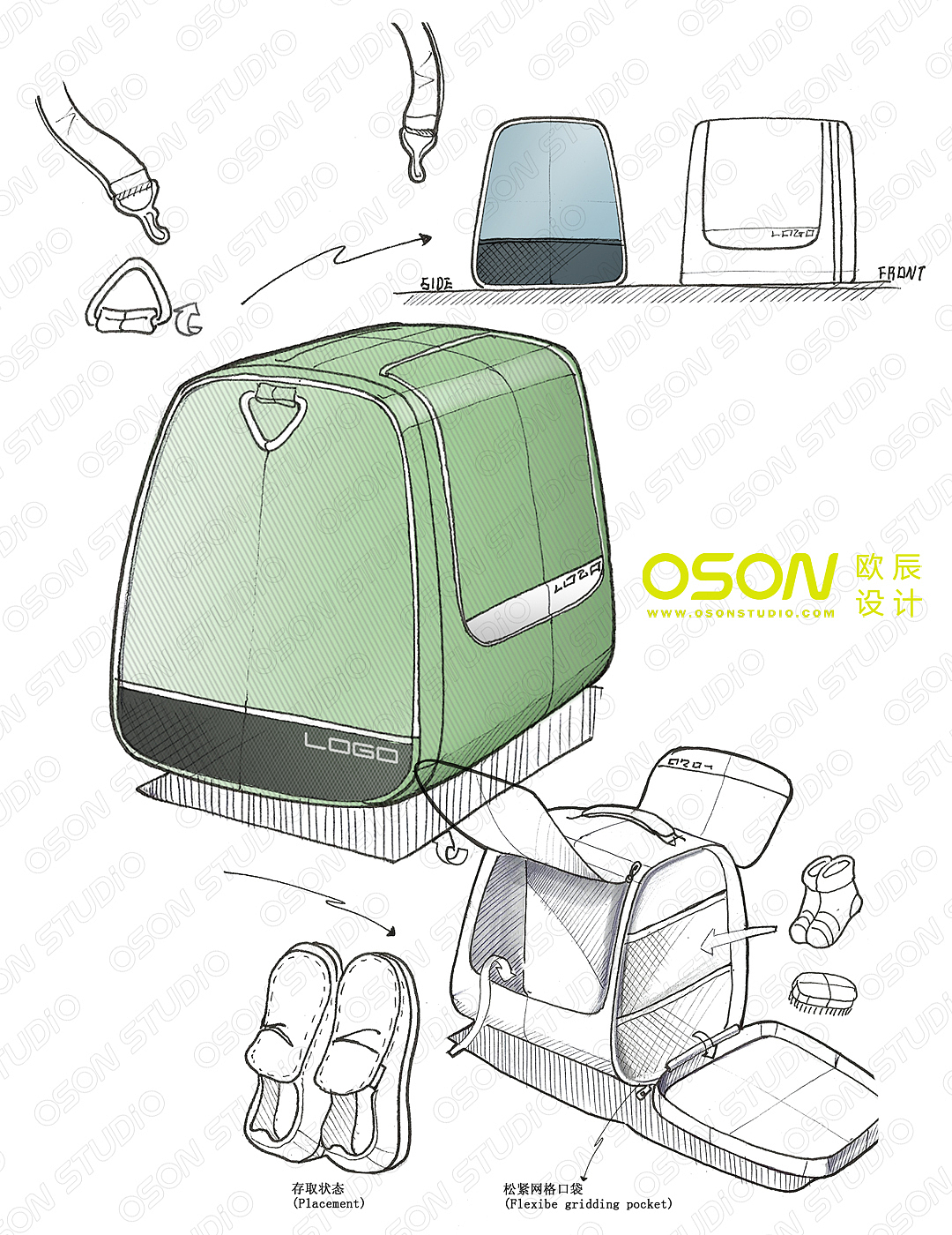Exhibition hall design，trunk，Travel Bag，industrial design，product design，Hand drawn products，Ou Chen design，Product appearance design，