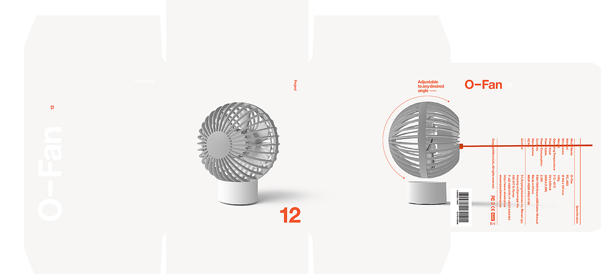 极简设计，USB Desk Fan，O-Fan，