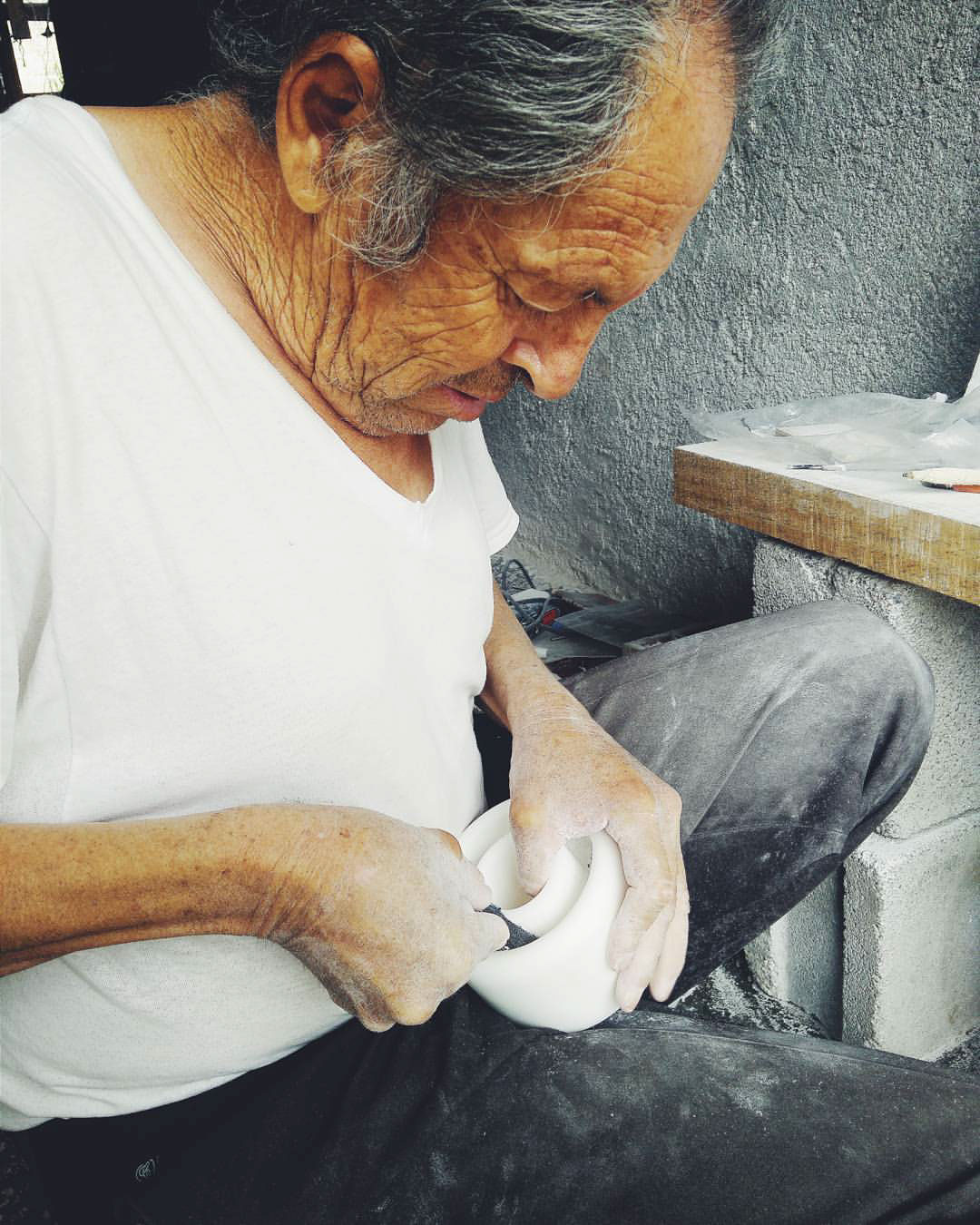 Nature Opus，Pot picking，Alabaster，pen container，Handmade，