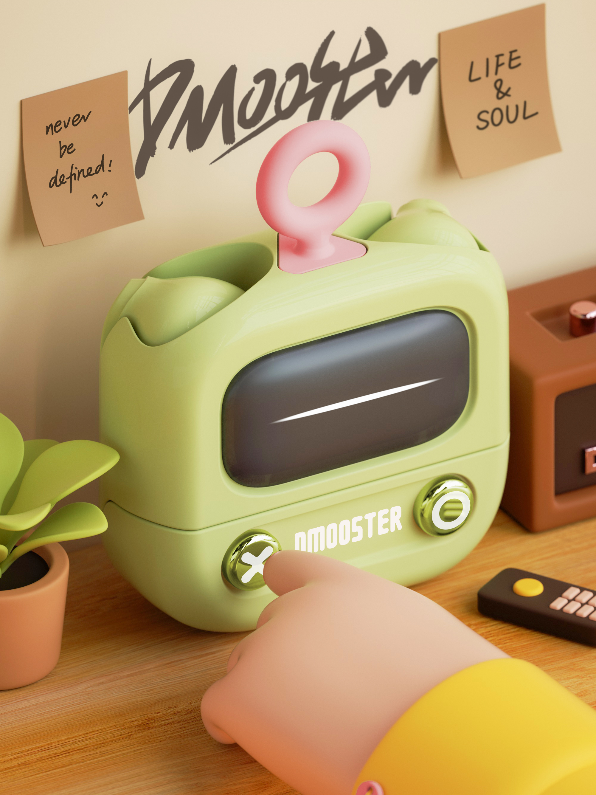 3C products，Big Monster，dmooster，Bluetooth headset，Tide card，headset，industrial design，Chaopin，