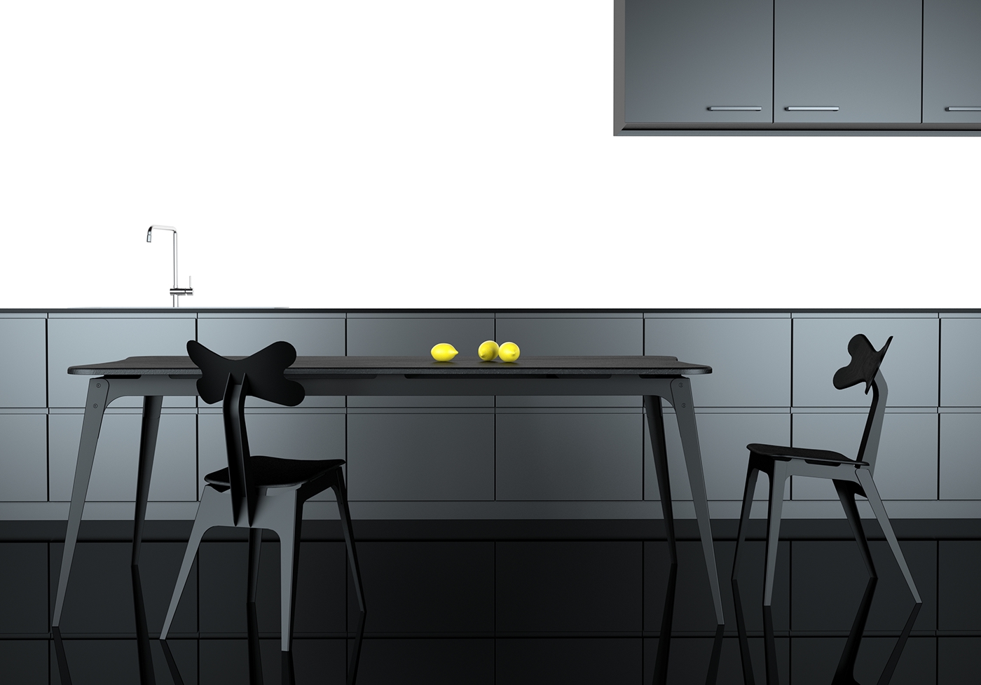 Silina，chair，black，Steel and wood，curve，Interesting，