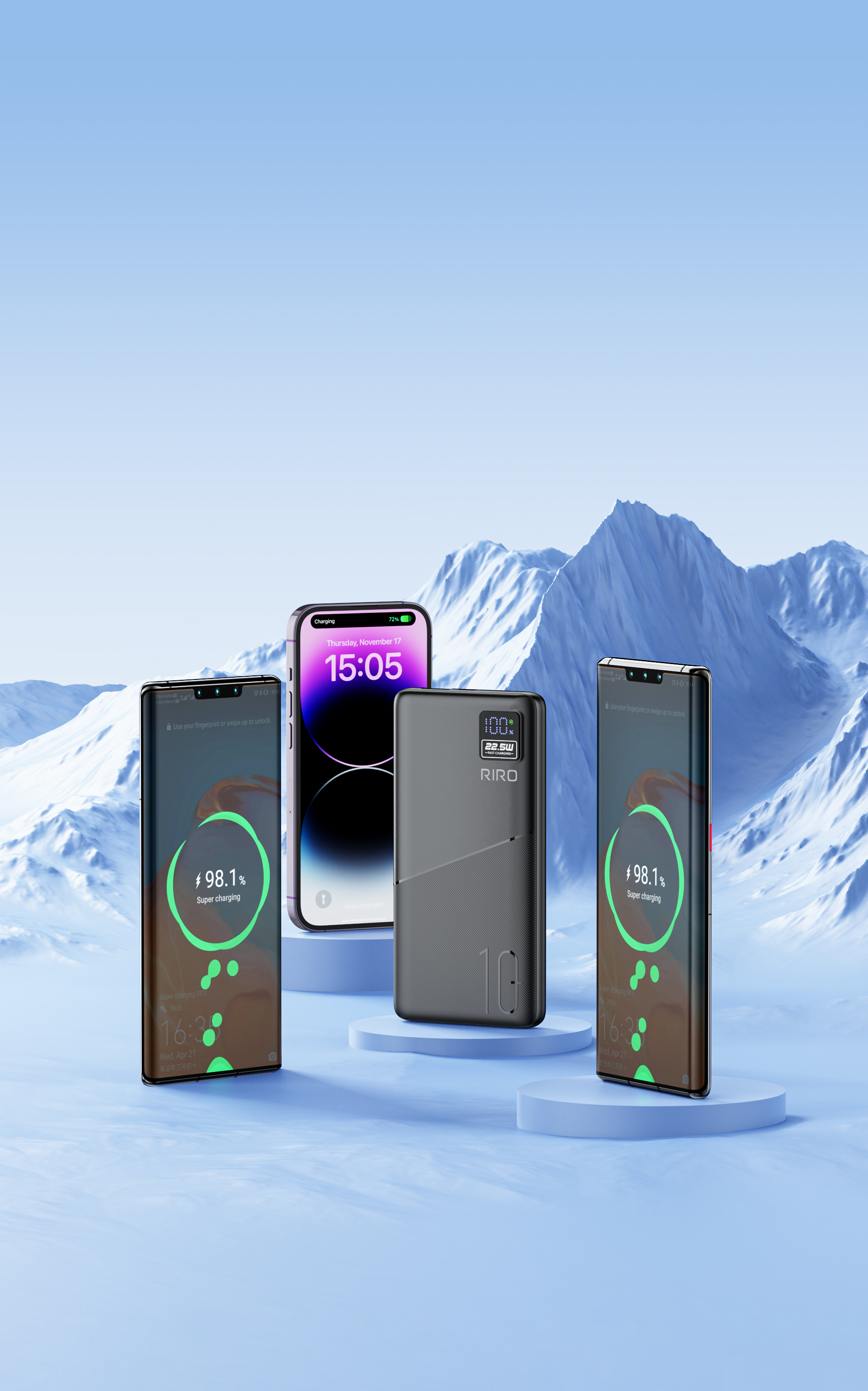 Original works，three-dimensional，electronic product，Bluetooth headset，portable battery，packing，Detail page，Product rendering，