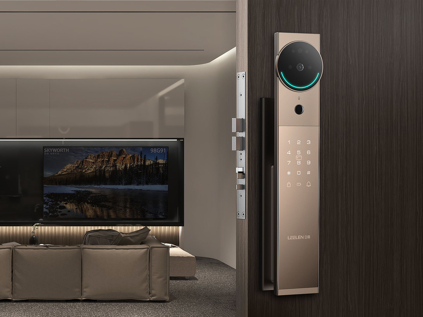 Intelligent lock，Smart home，AI intelligence，Emotional design，Smile light，