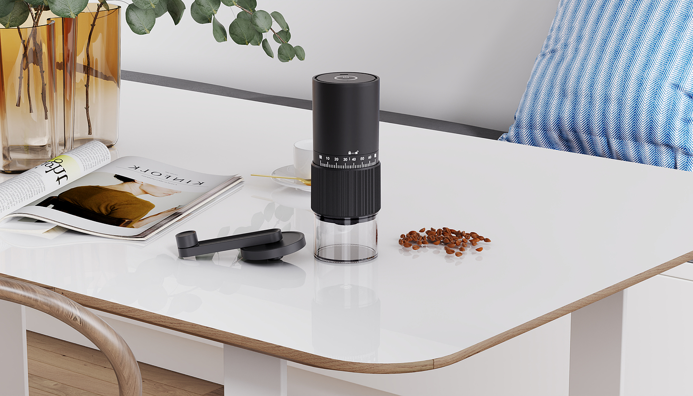 Coffee grinder，Coffee bean grinder，coffee cup，Convenient coffee cup，Outdoor coffee machine，industrial design，