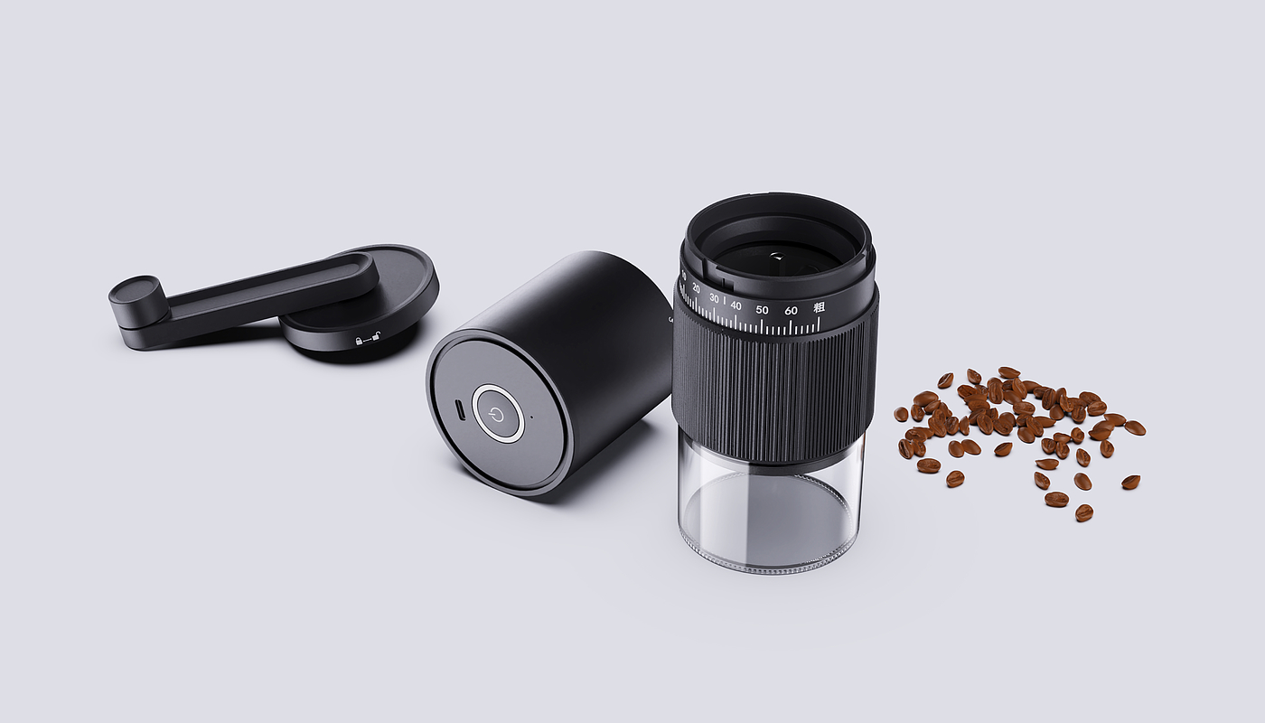 Coffee grinder，Coffee bean grinder，coffee cup，Convenient coffee cup，Outdoor coffee machine，industrial design，