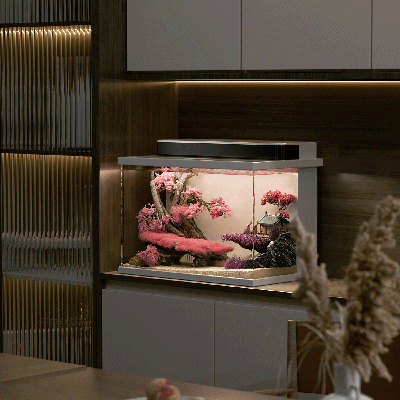 Life is lying flat, then keep the tank fish. Millet fish tank, simple，