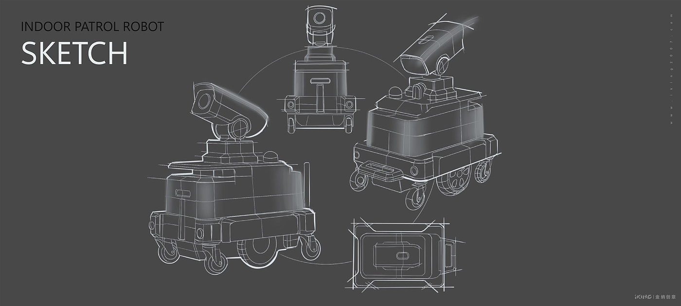 Robot product design，Patrol robot，Kinner creative，Changzhou Jinna Industrial Design，Industrial design company，Product Appearance Company，Intelligent technology robot，Changzhou Jinna Industrial Product Design Co., Ltd.，