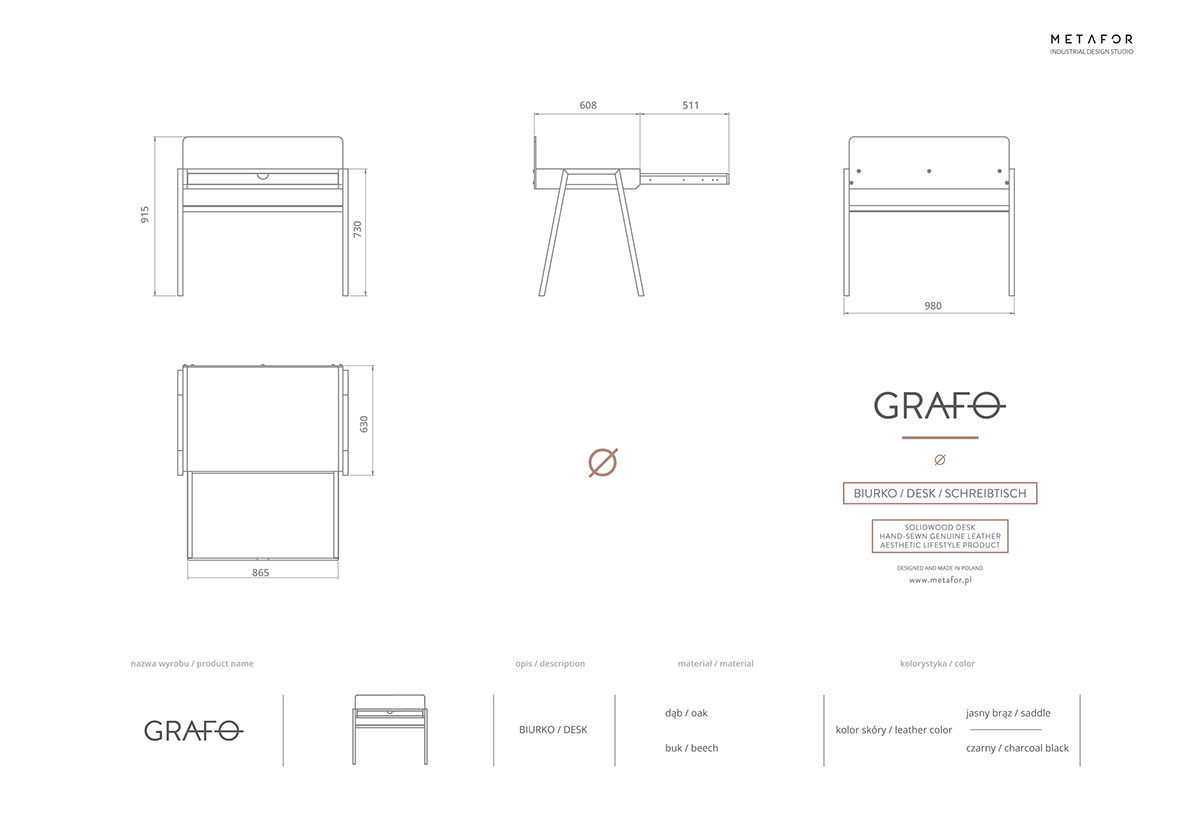 Graphics，furniture，Gooddesign，Table，Solid oak，Leatherwear，