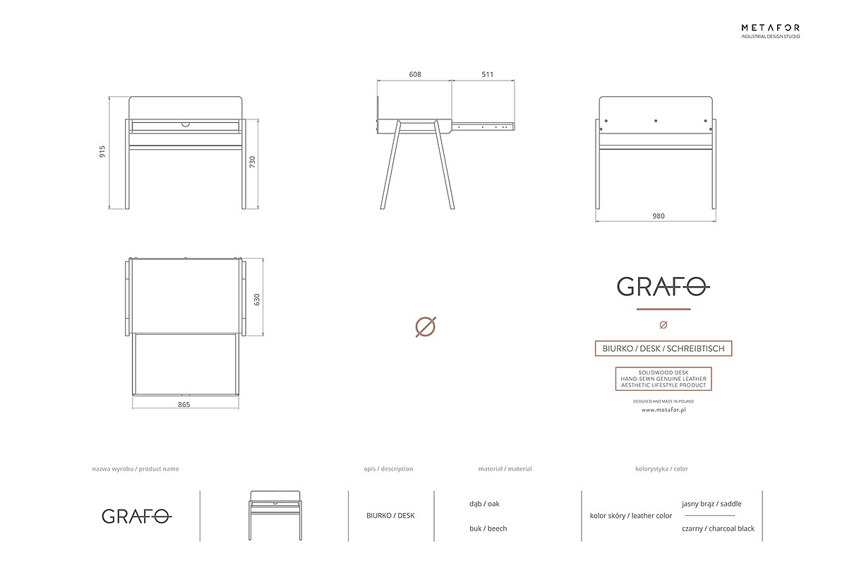 Graphics，furniture，Gooddesign，Table，Solid oak，Leatherwear，