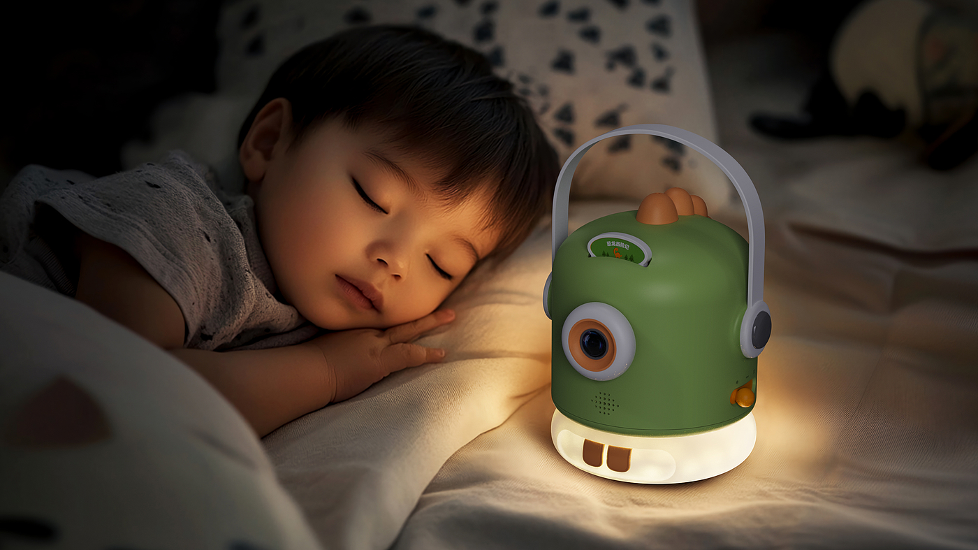 product design，industrial design，children，Projection，Story machine，Loong，Help sleep，3D rendering，