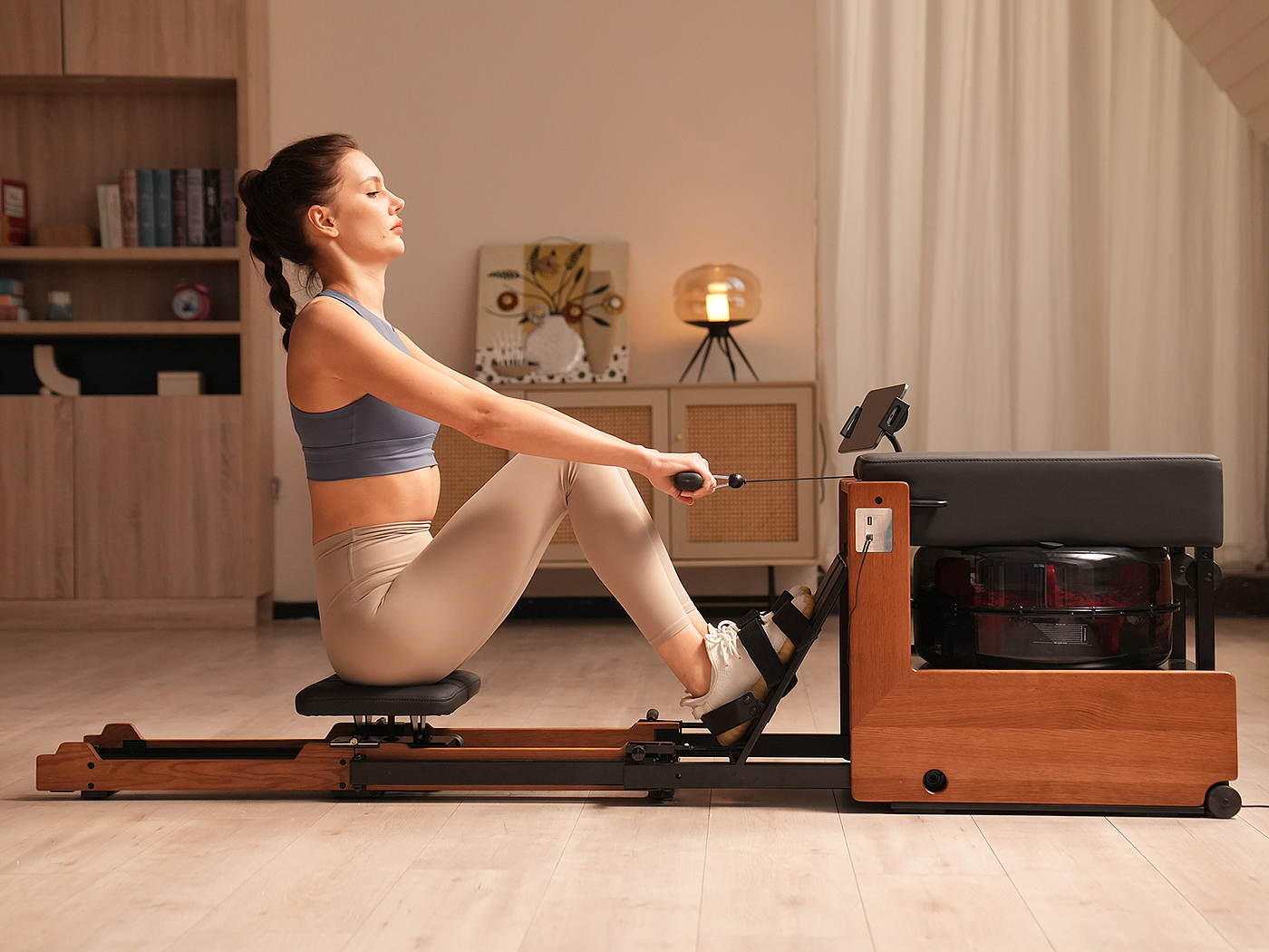 Rowing machine，physical exercise，fold，multi-function，beautiful，