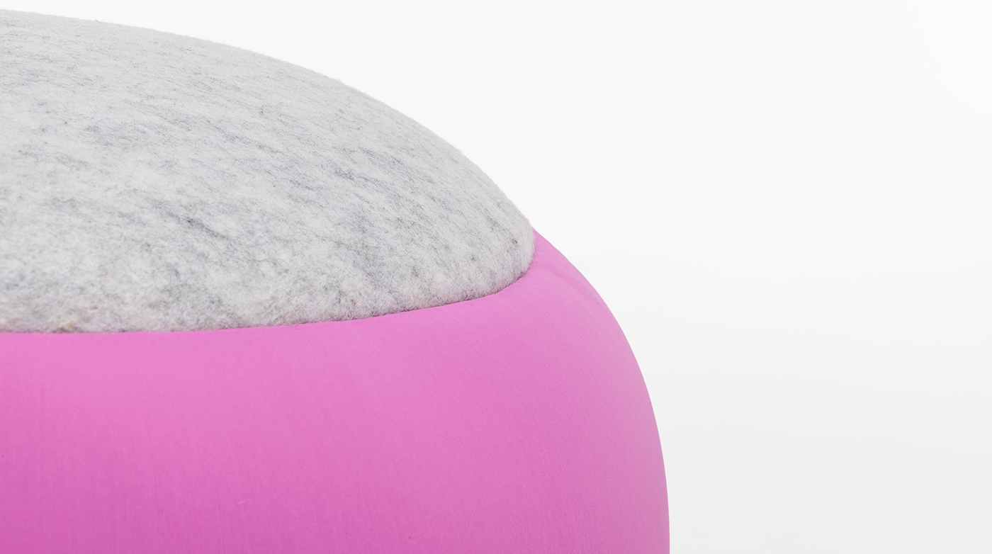 Personalized color combination，Beech leg，Wool felt，polyurethane，chair，Cora，stool，