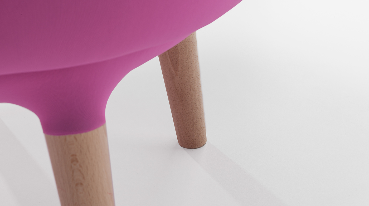 Personalized color combination，Beech leg，Wool felt，polyurethane，chair，Cora，stool，