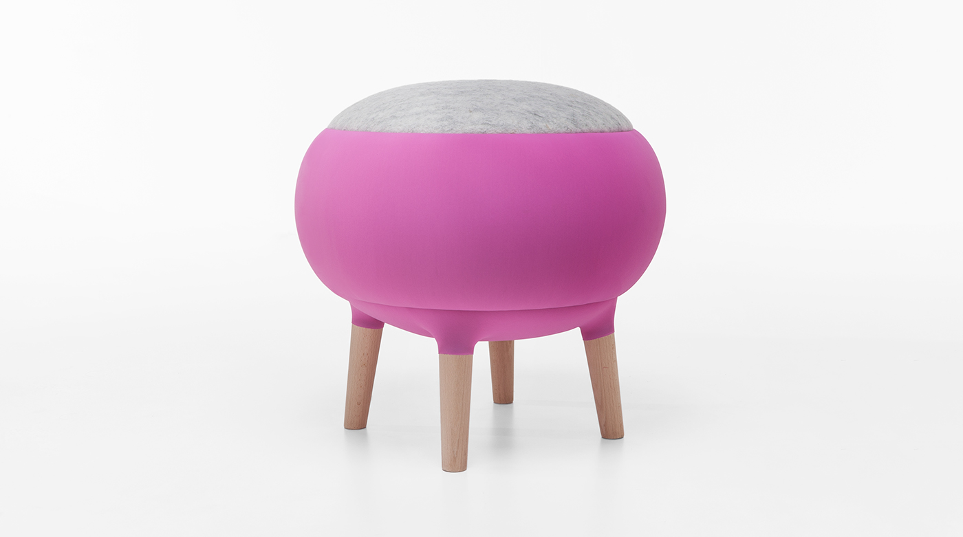 Personalized color combination，Beech leg，Wool felt，polyurethane，chair，Cora，stool，