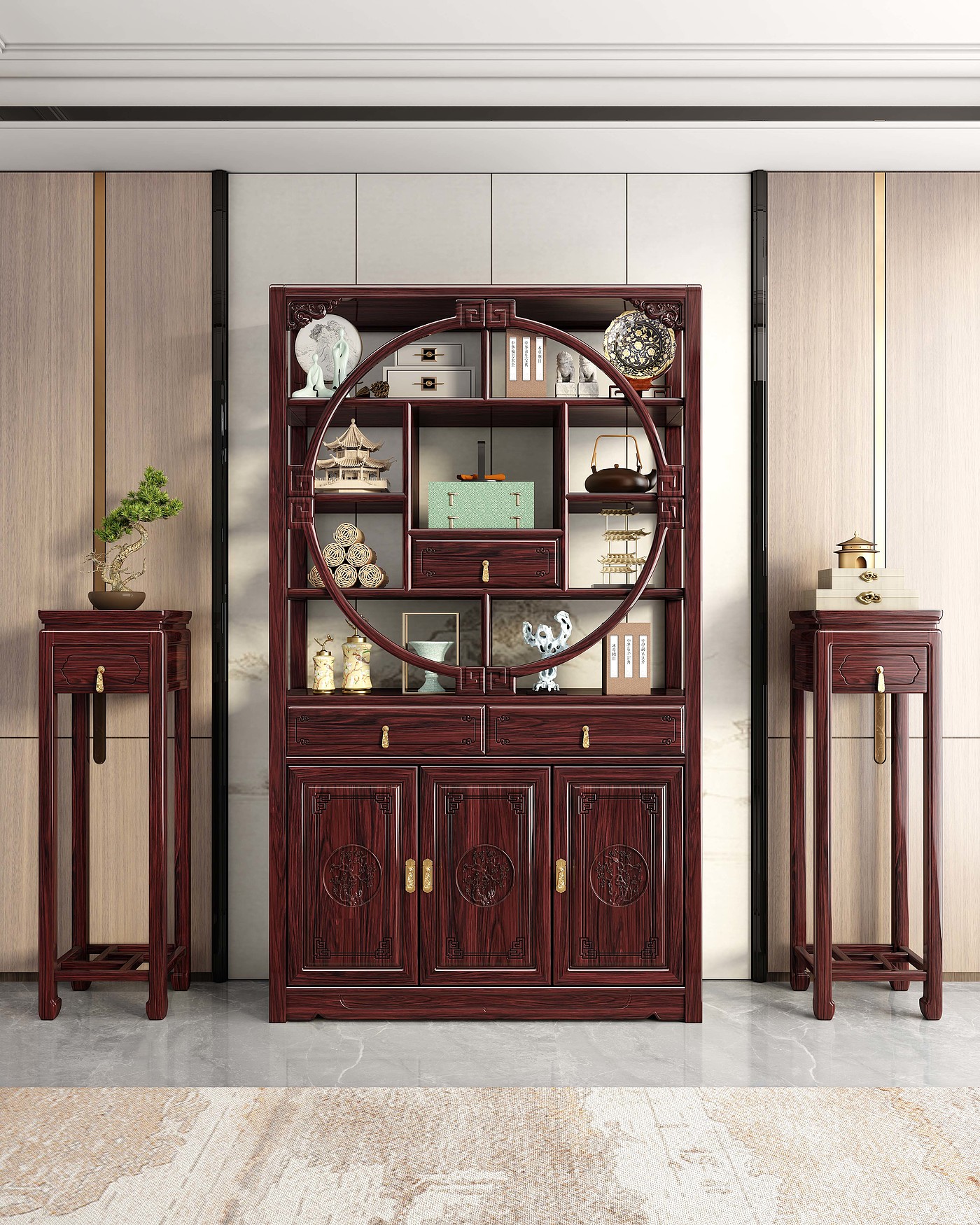 Mahogany，furniture，cabinet，antique-and-curio shelves，