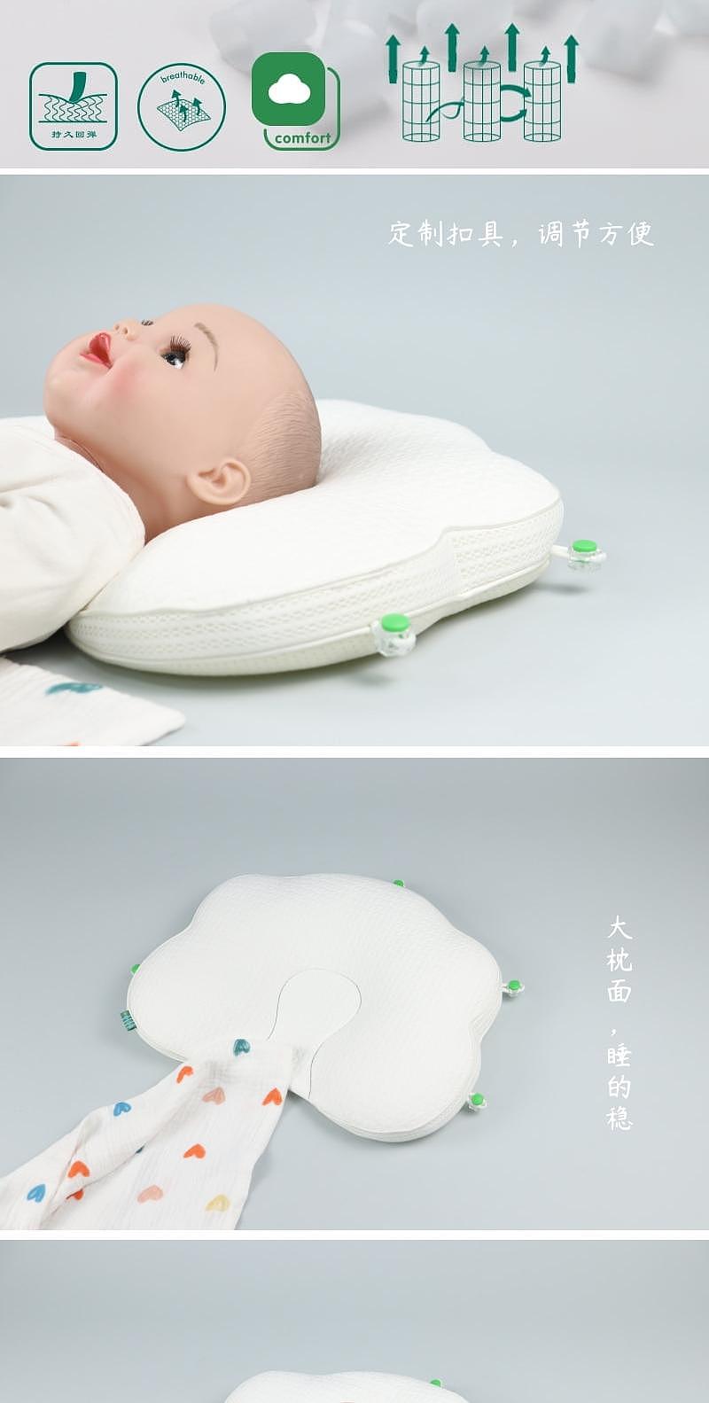 Baby pillow，Baby shaped pillow，0-6 months baby，Corrected head shape，Round head shape，
