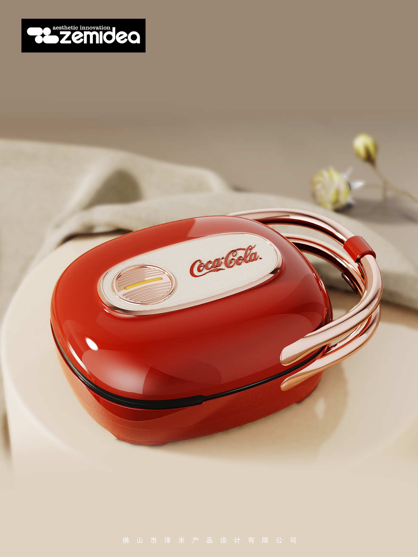 Sandwich machine，Waffle Maker，Retro，Simplicity，gules，Coca Cola，