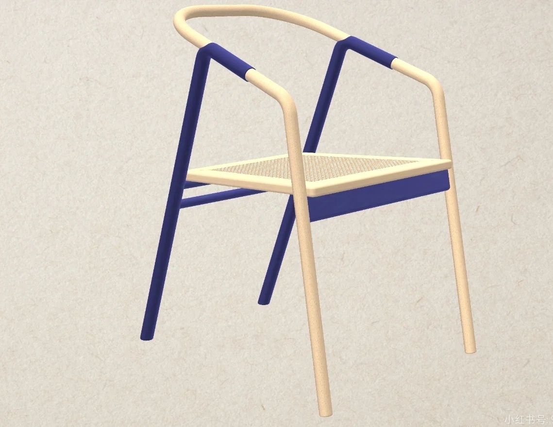 Furniture, chairs, metal, solid wood，