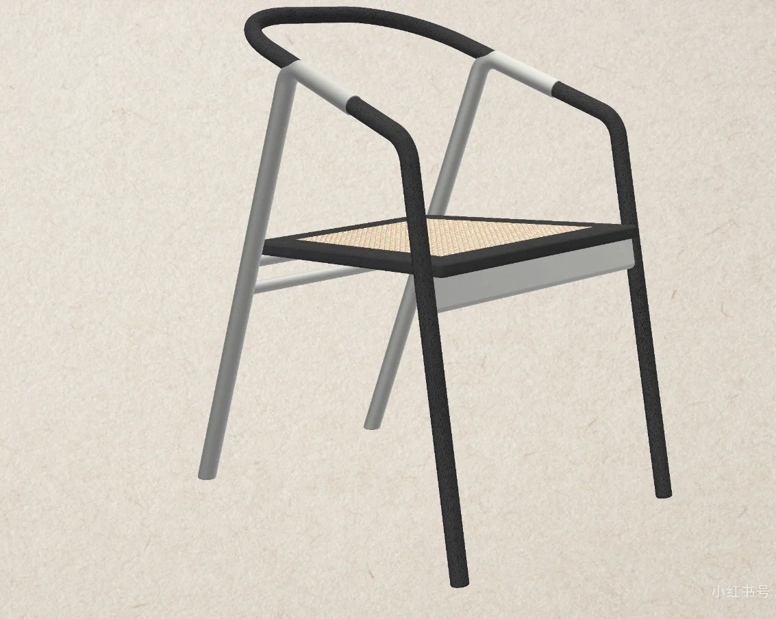 Furniture, chairs, metal, solid wood，