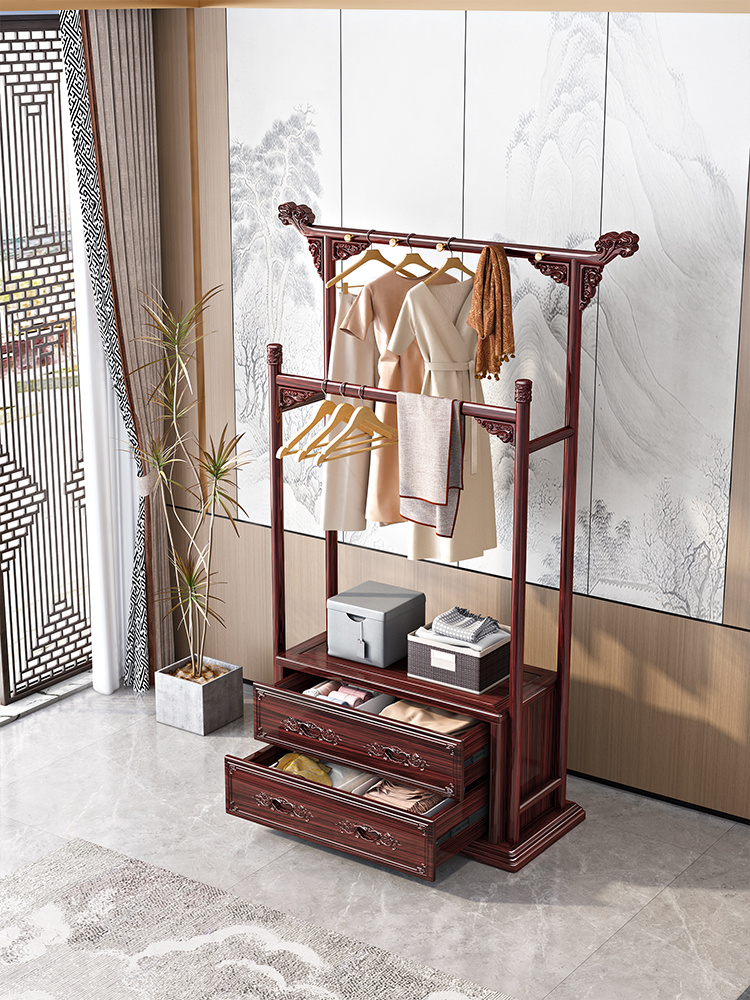 furniture，New Chinese style，Mahogany，Coat rack，Hanging clothes，classical，