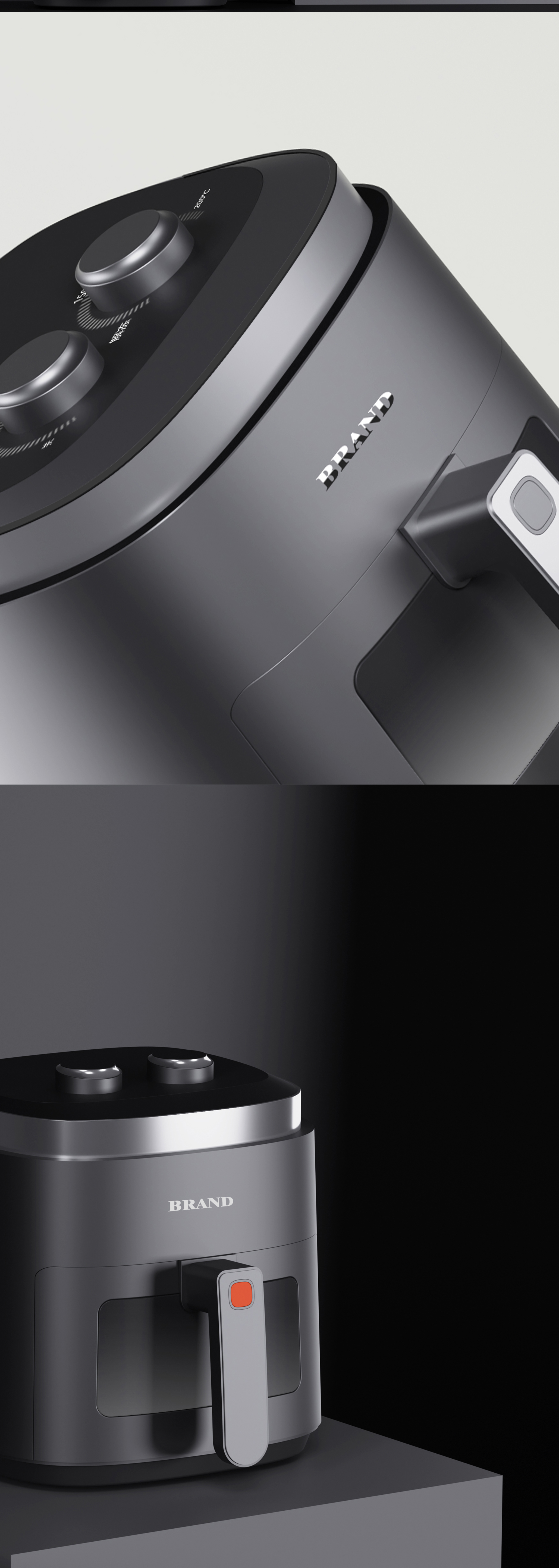 Air fryer，Kitchen appliances，product design，Product definition，Rendering of renderings，