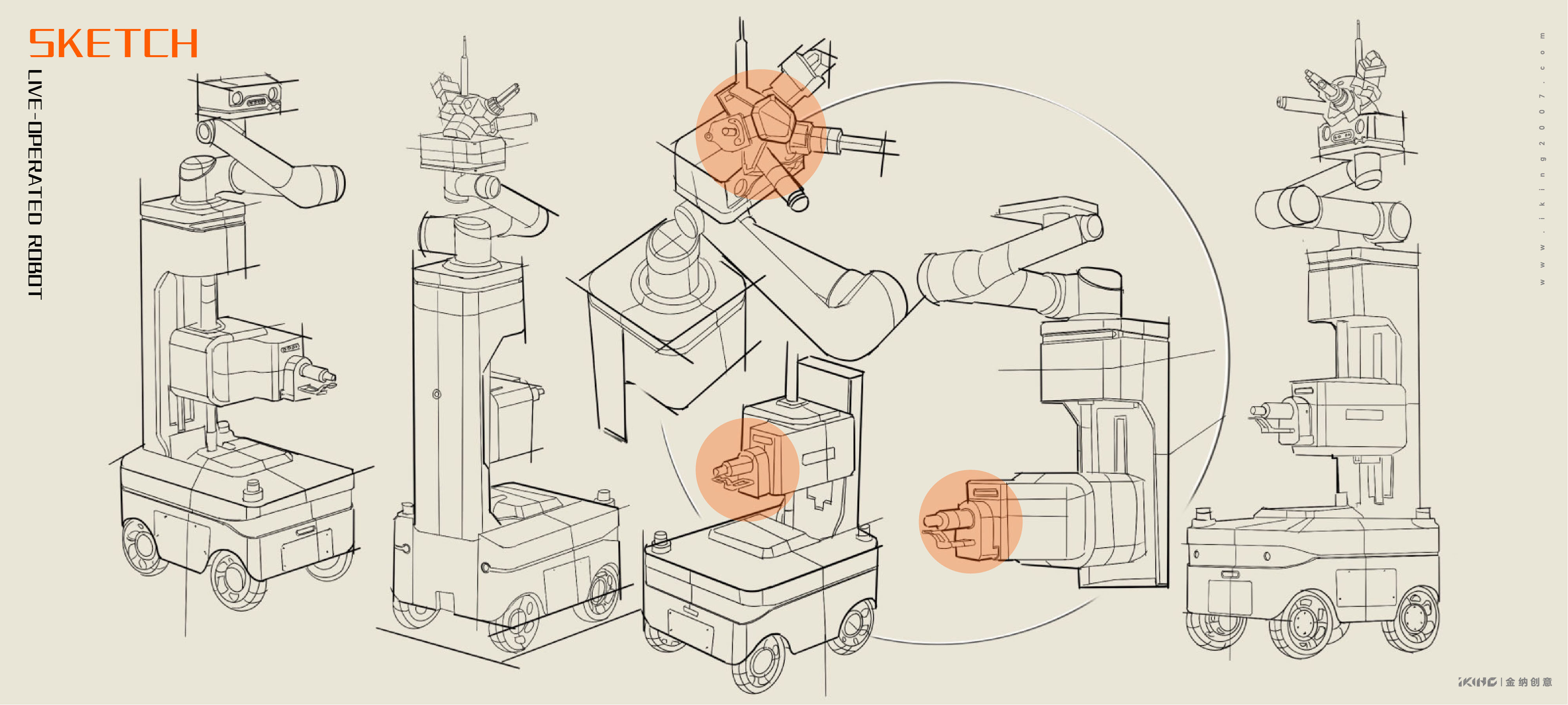 Live operation robot，Robot product design，Product appearance design，robot，intelligent robot，Kinner creative，Changzhou Industrial Design Company，Changzhou Design Company，