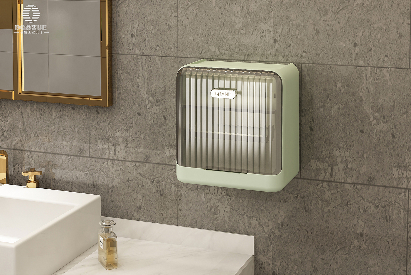 Wall mounted tissue box，