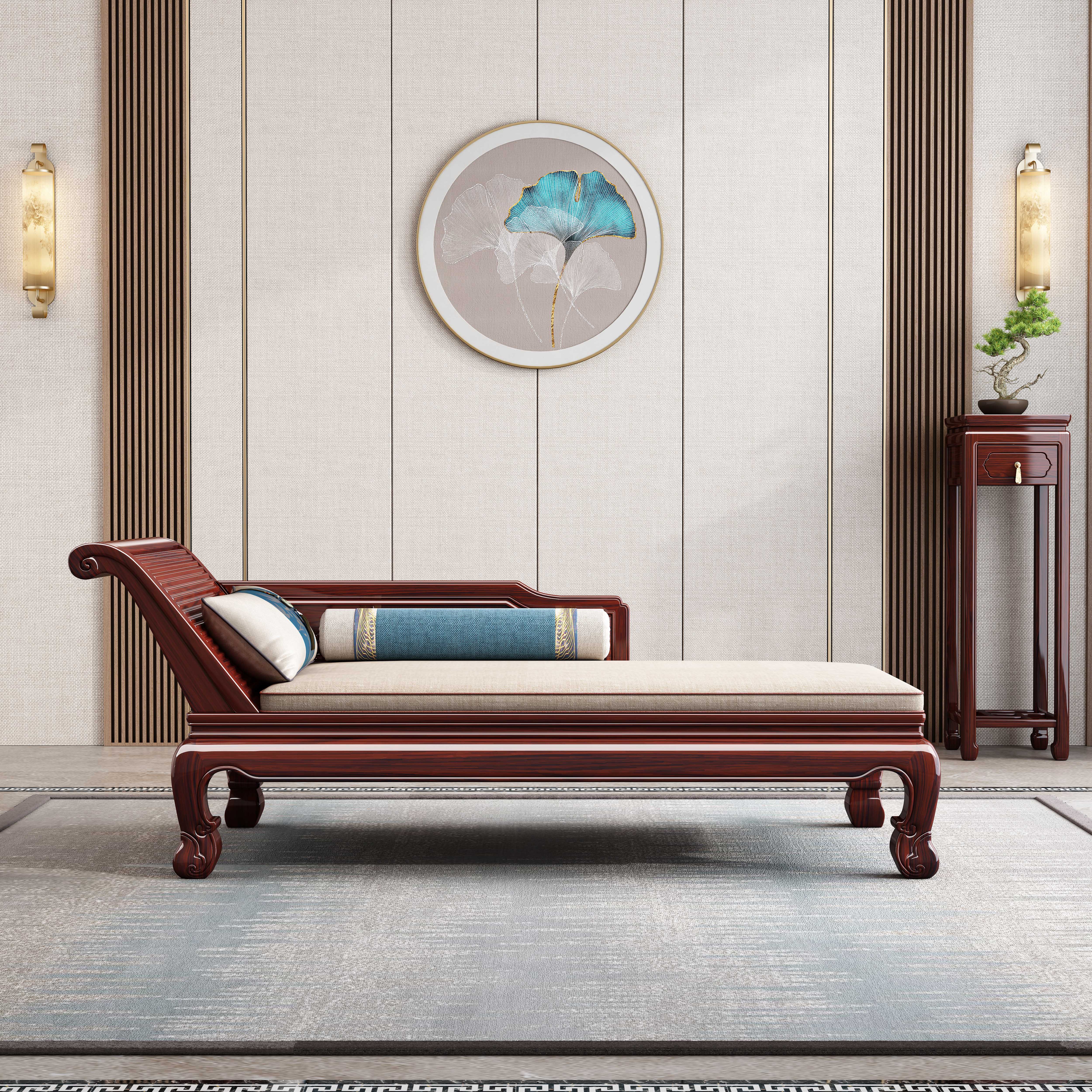 New Chinese style，Mahogany，sofa，Concubine，imperial concubine，solid wood，furniture，